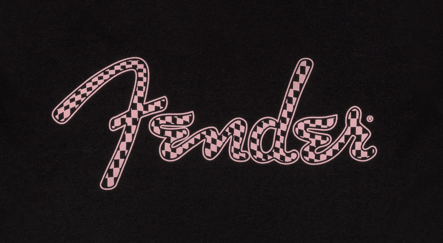 Fender® Spaghetti Logo Wavy Checker Tee, Pink Checker