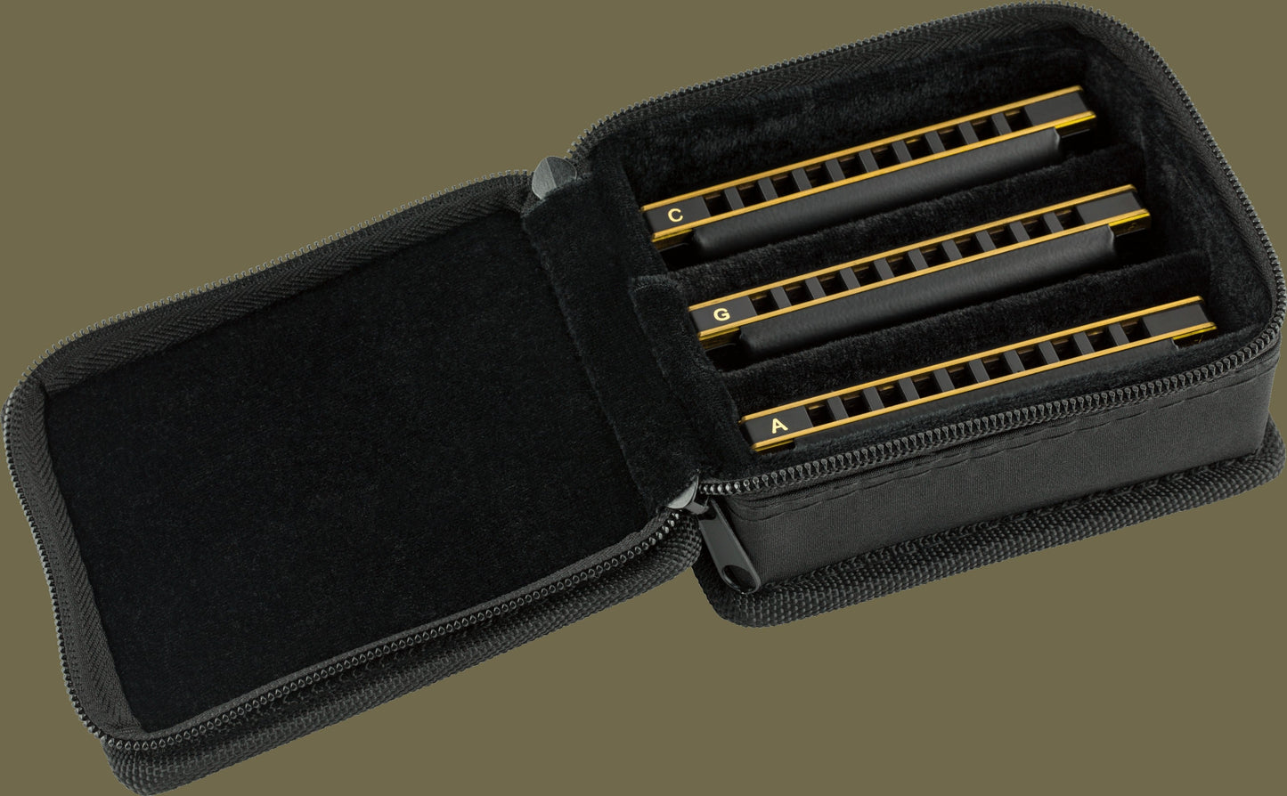 Blues DeVille Harmonicas - 3 Pack with Case