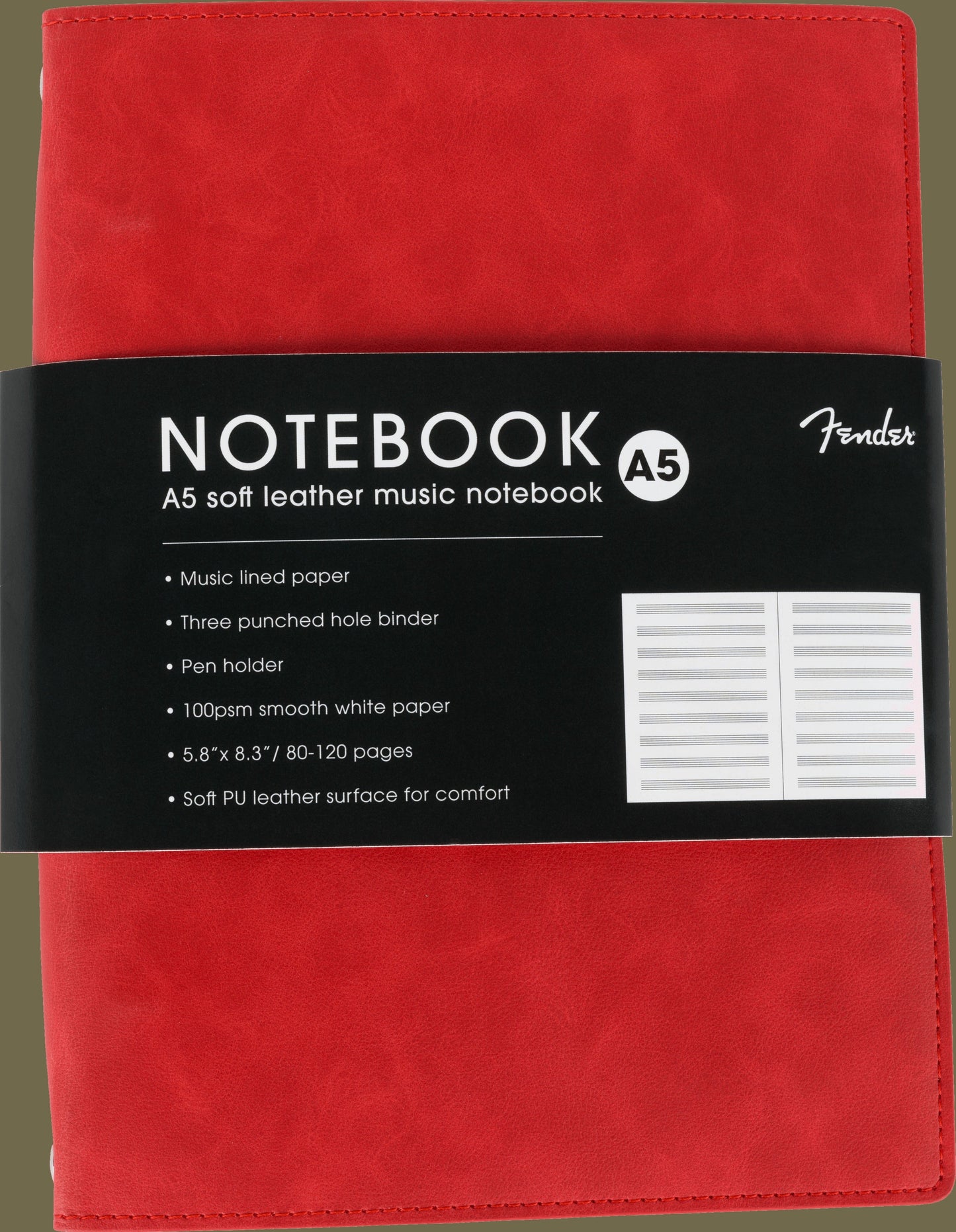 FenderTM Vegan Leather Music Note Book