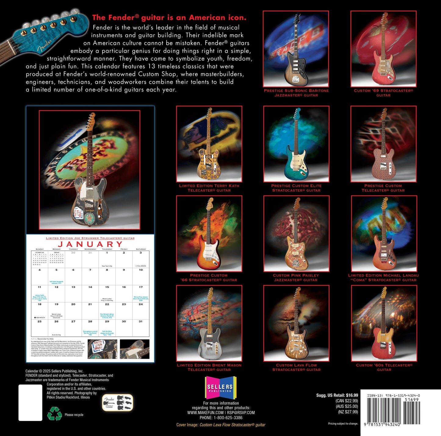 2026 Fender® Custom Shop Calendar