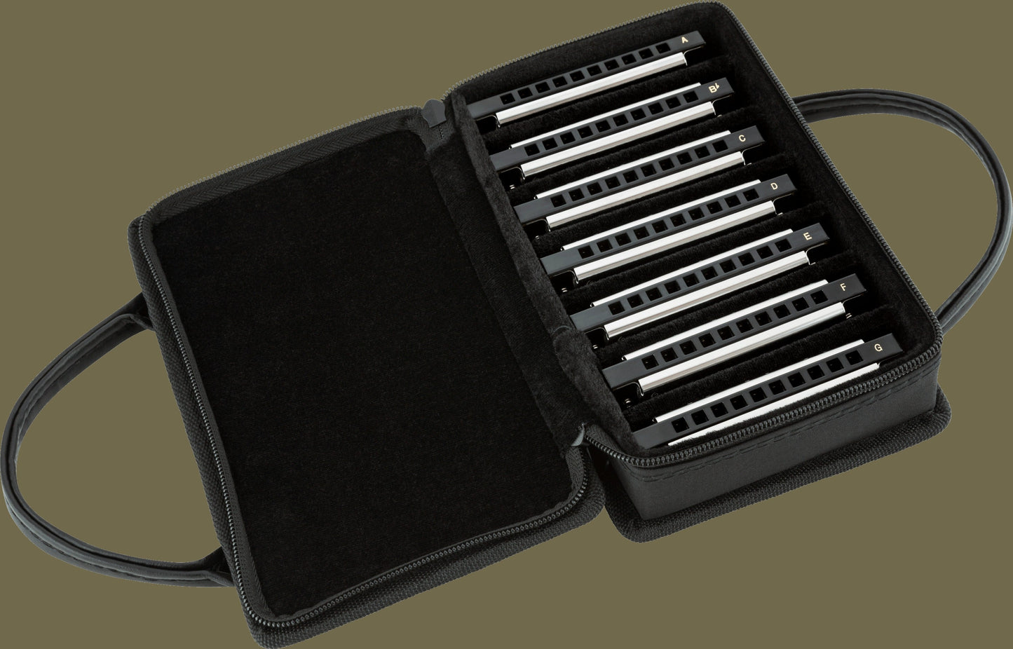 Blues Deluxe Harmonicas - 7 Pack with Case