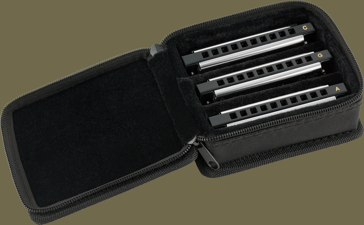 Blues Deluxe Harmonicas - 3 Pack with Case