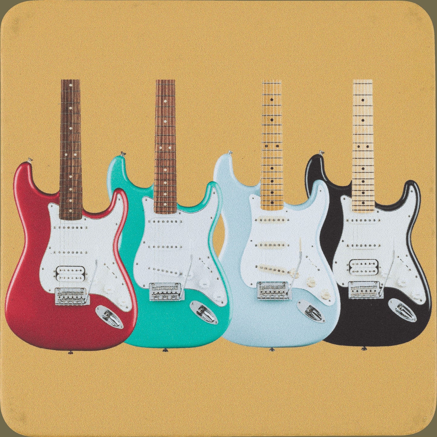 Fender® StratocasterTM Modern Design Coaster Set