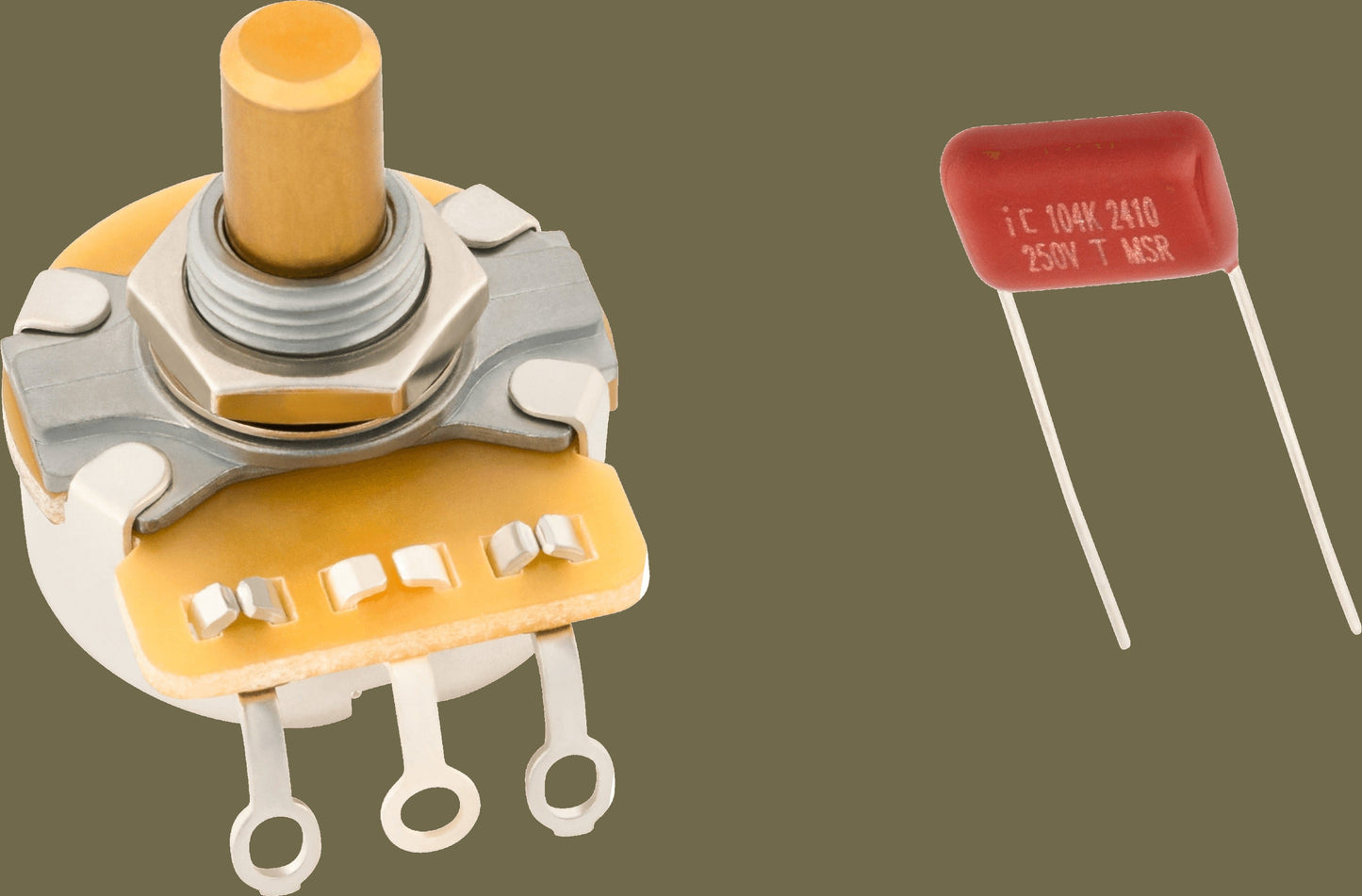 Pure Vintage 250K Solid Shaft Potentiometer (Volume or Tone)