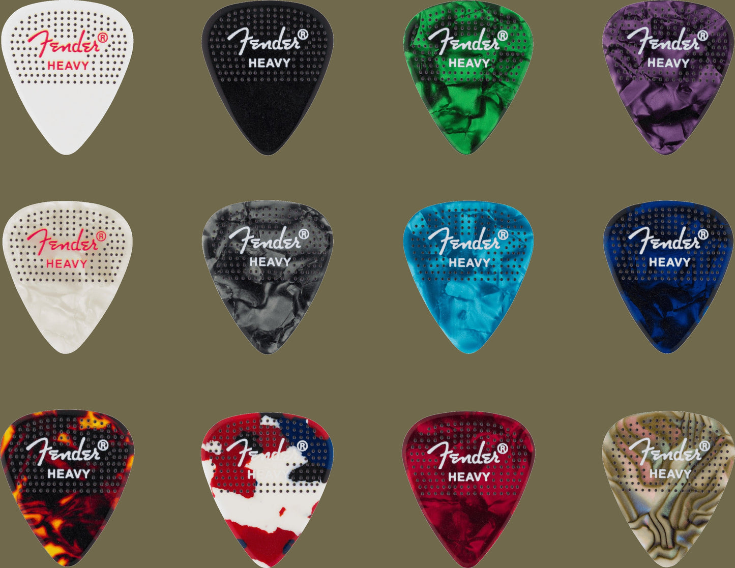 Dotted Celluloid Picks, 351 Shape - 12 Pack