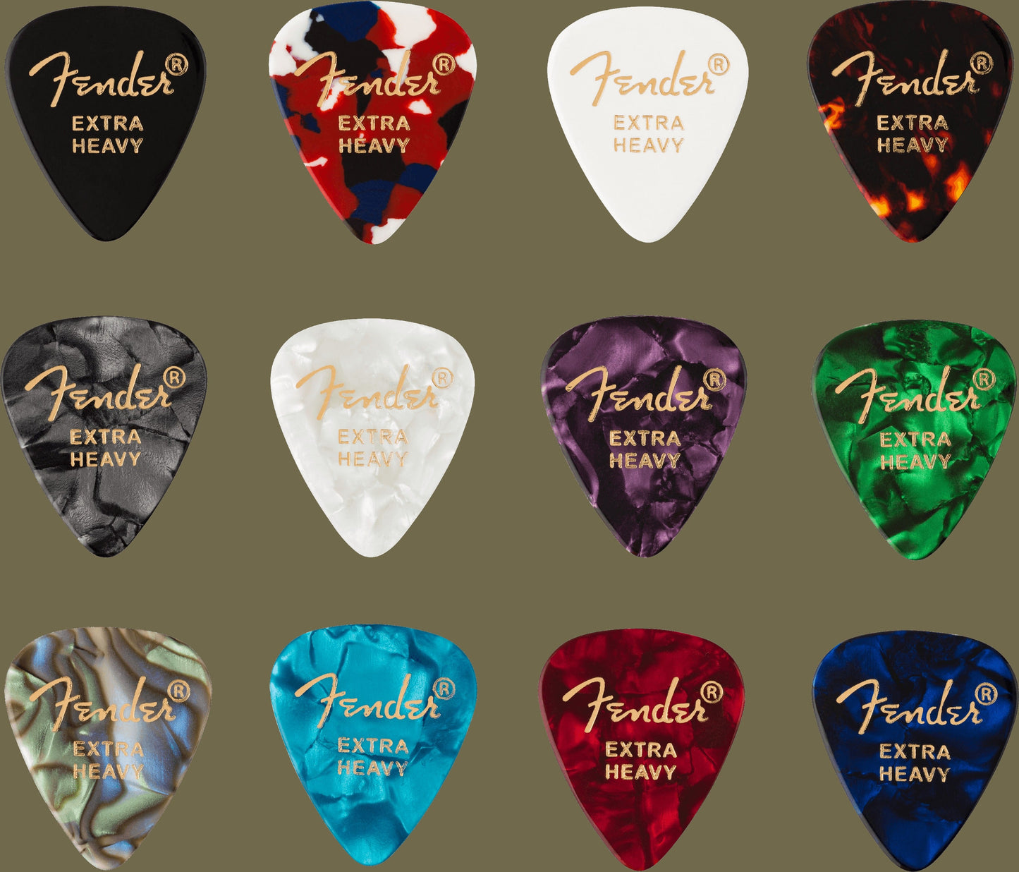 Celluloid Medley Picks, 351 Shape - 12 Pack