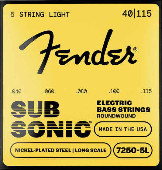 SubSonicTM 7250 Nickel-Plated Steel Bass Strings (5 String)