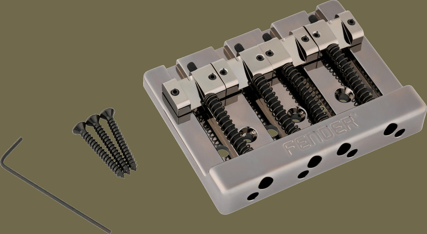 Fender® HiMassTM String-Through 4-String Bass Bridge Assembly With Brass Saddles