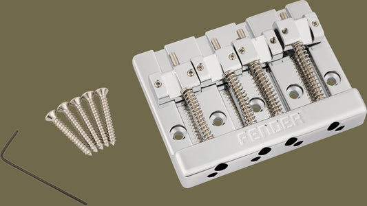 Fender® HiMassTM 4-String Bass Bridge Assembly With Zinc Saddles