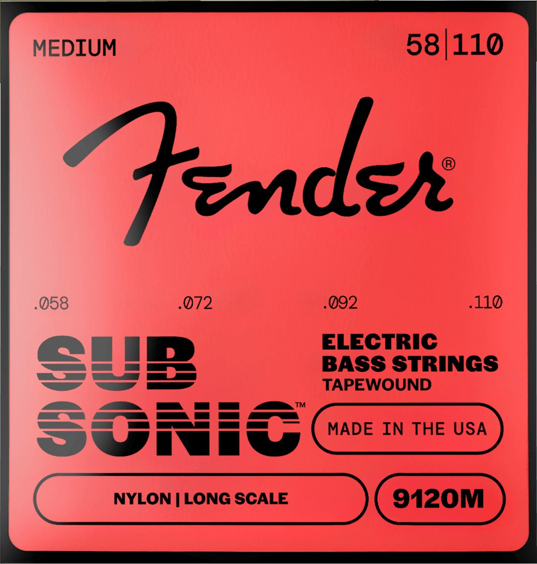 SubSonicTM 9120 Nylon Tapewound Bass strings