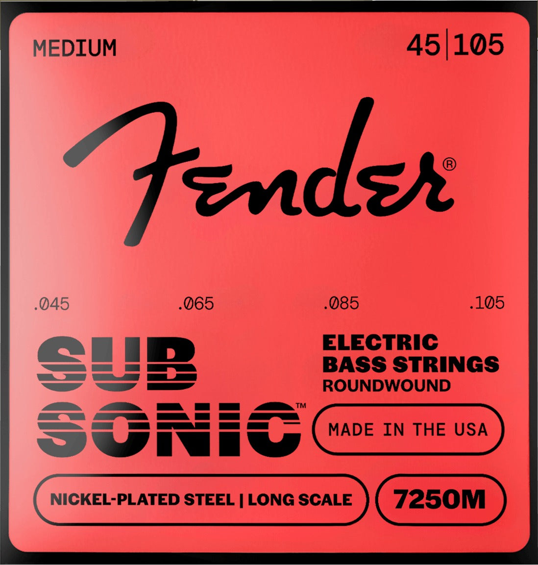 SubSonicTM 7250 Nickel-Plated Steel Bass Strings