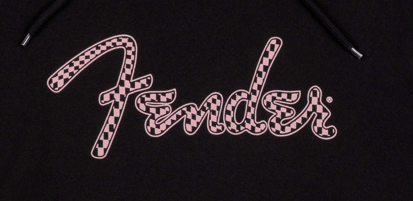 Fender® Spaghetti Logo Wavy Checker Hoodie, Pink Checker