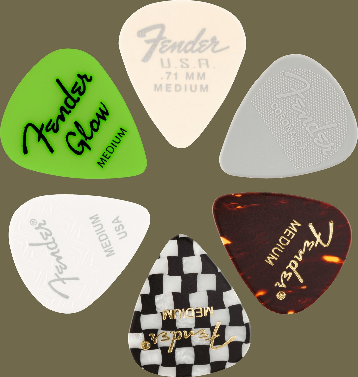 Material Medley Picks, 351 Shape - 6 Pack