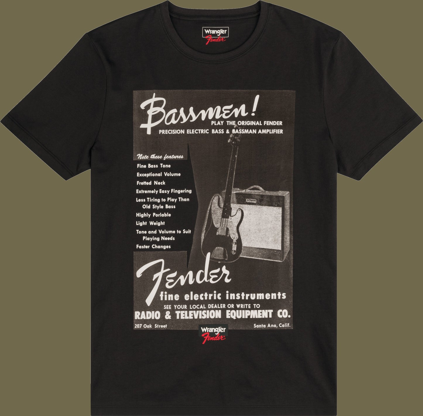 Fender® x Wrangler® Bassmen T-Shirt, Black