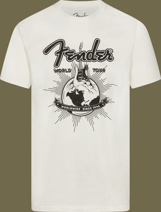 Fender® World Tour T-Shirt, Vintage White