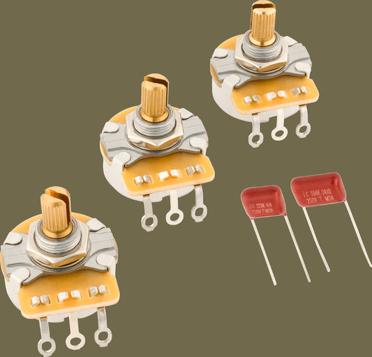 Stratocaster® Split Shaft Potentiometer and Capacitor Kit, 3-Pack