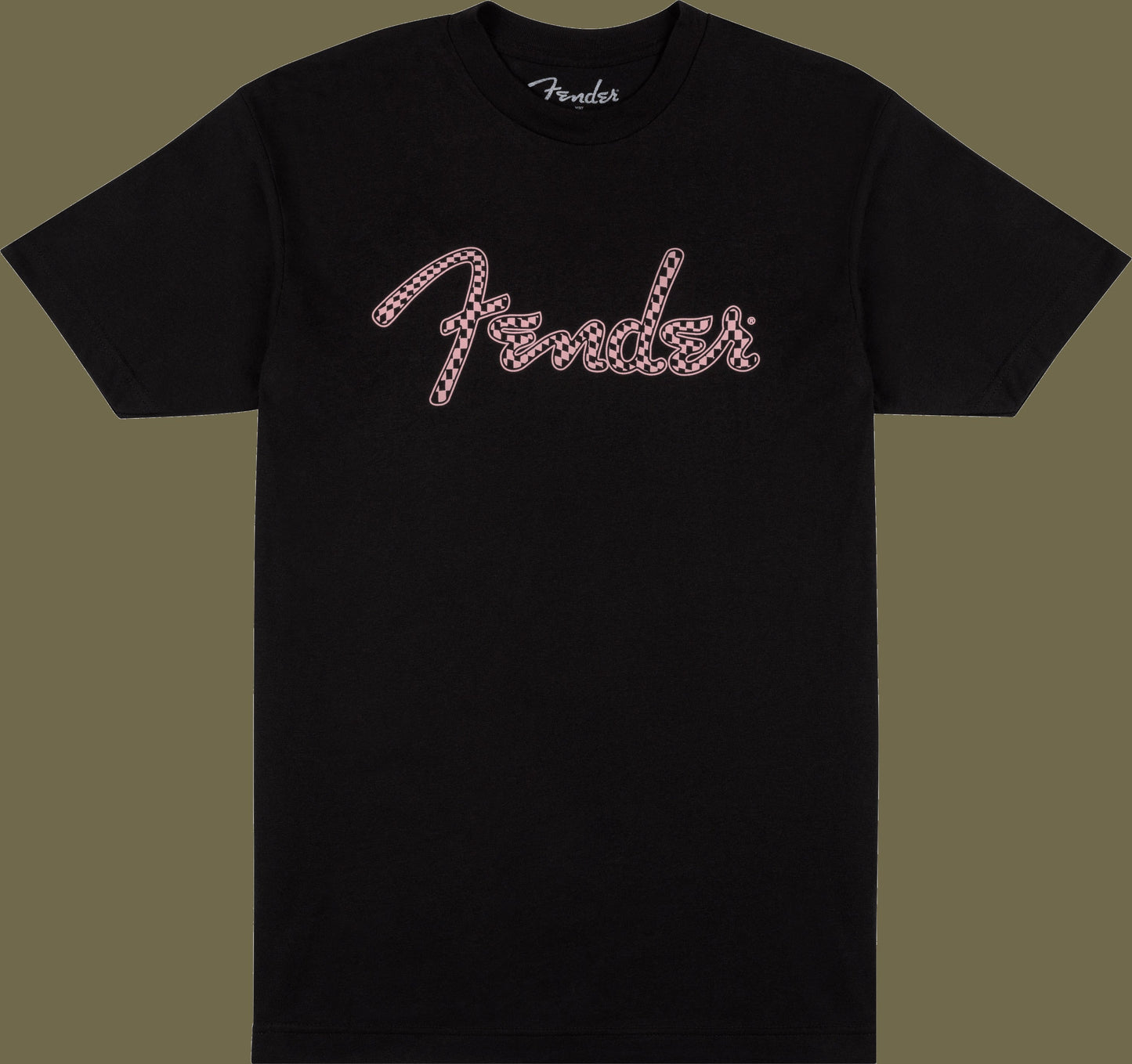 Fender® Spaghetti Logo Wavy Checker Tee, Pink Checker
