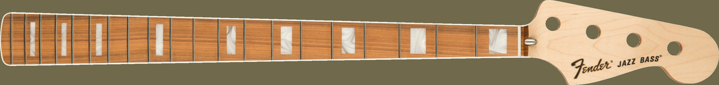 Classic Series 70's Jazz Bass® Neck, 20 Medium Jumbo Frets, Block Inlay, Pau Ferro