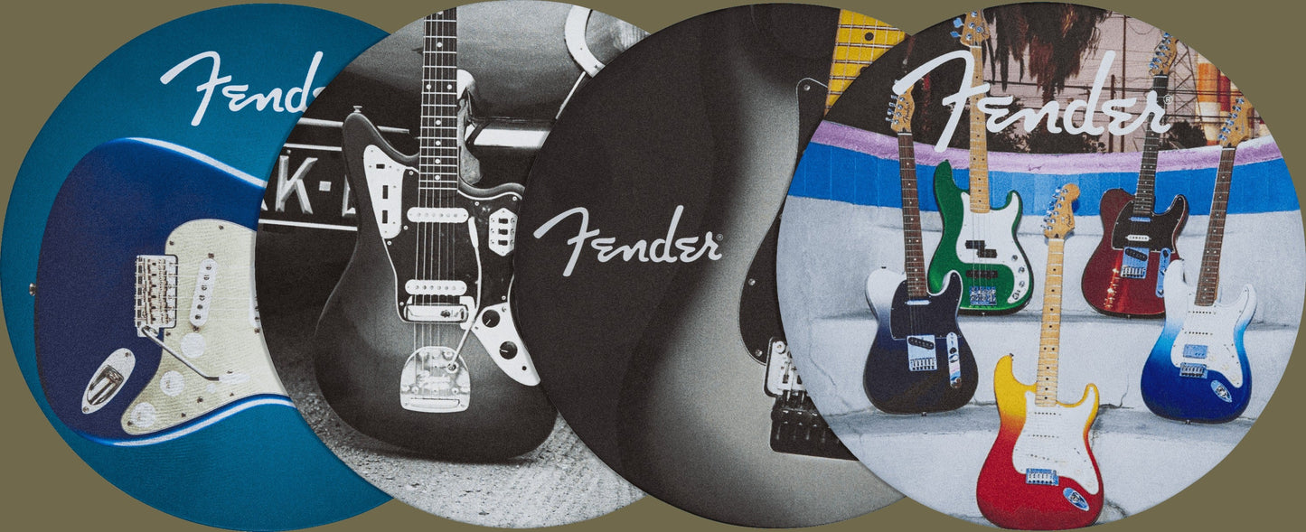 FenderTMGuitar Coaster Set, 4-Pack, Multi-Color Leather