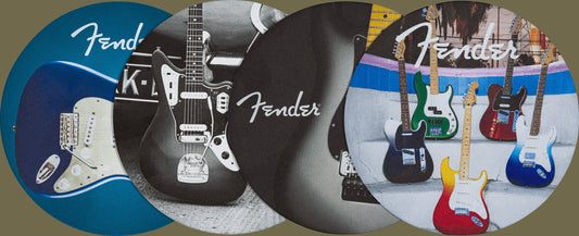 FenderTMGuitar Coaster Set, 4-Pack, Multi-Color Leather