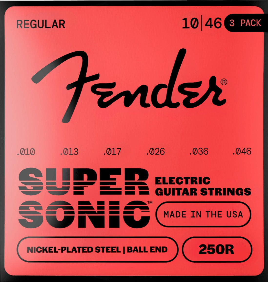 SuperSonicTM 250 Nickel-Plated Steel Guitar Strings (3-Pack)