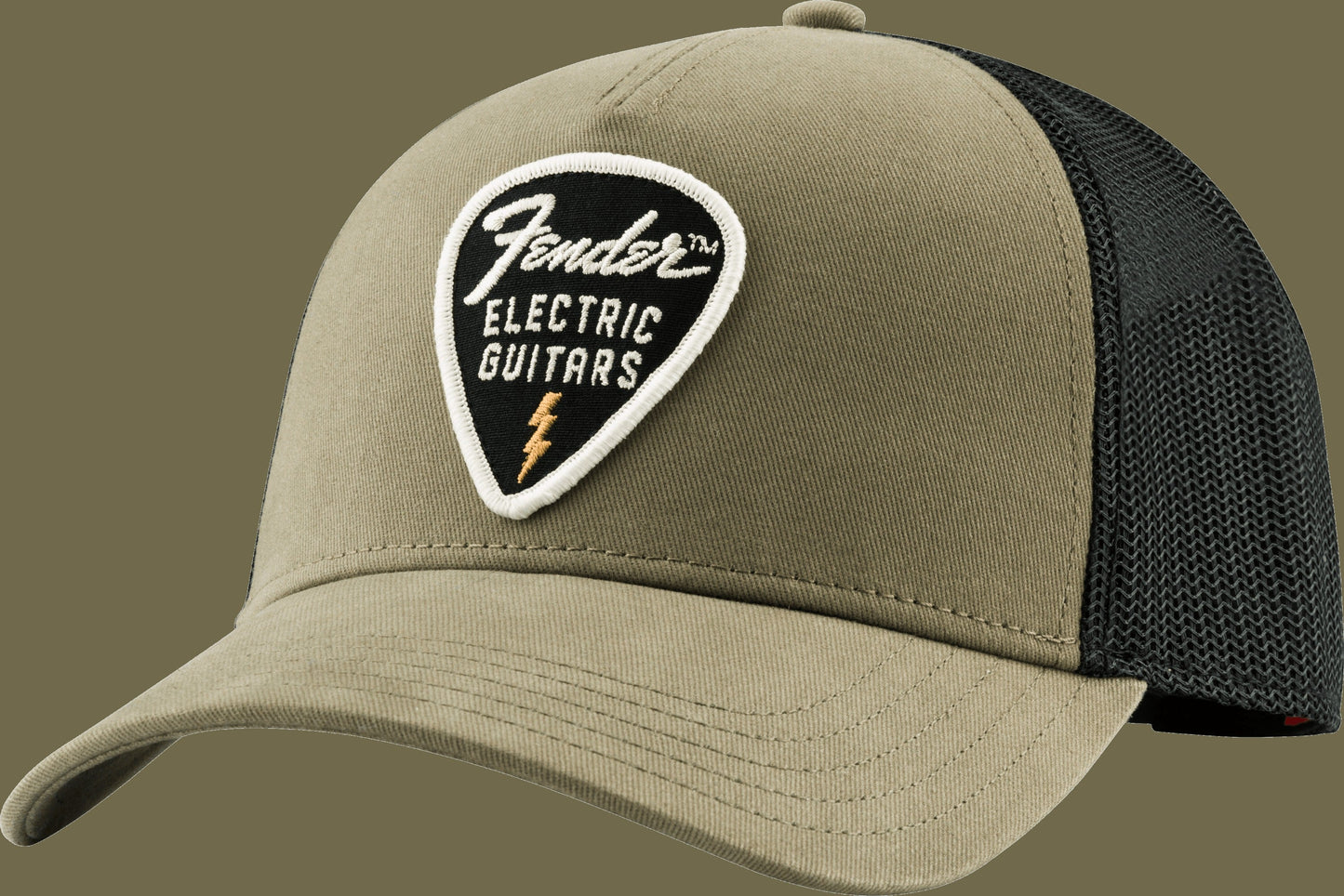 Fender® Snap Back Pick Patch Hat, Olive