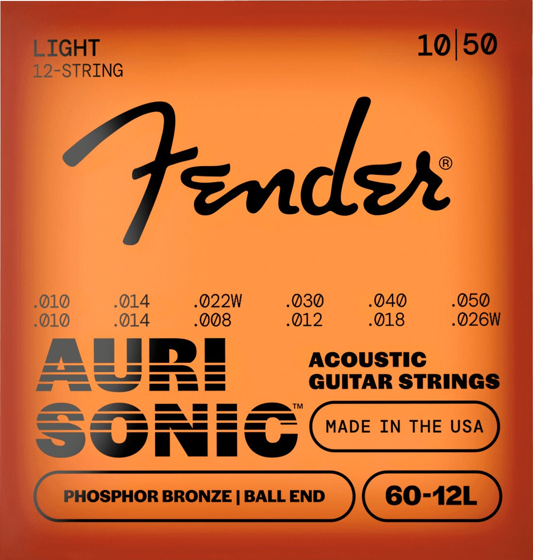 AuriSonicTM 60-12L Phosphor Bronze 12-String Acoustic Guitar Strings