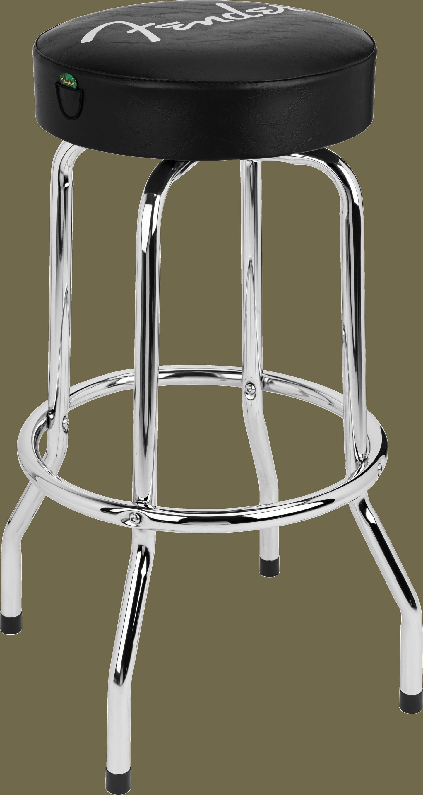 Fender® Spaghetti Logo Pick Pouch Barstool, Black and Chrome