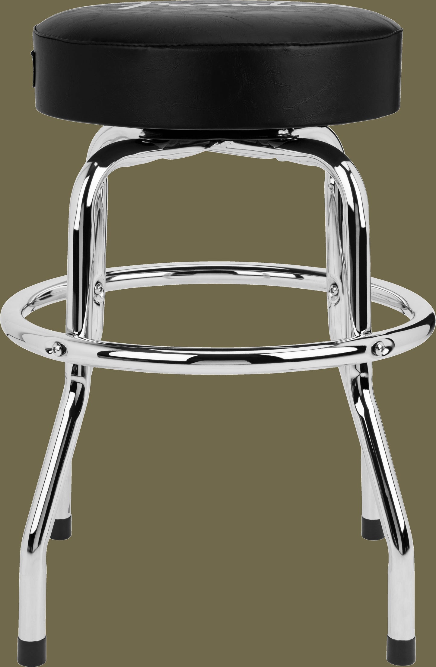 Fender® Spaghetti Logo Pick Pouch Barstool, Black and Chrome