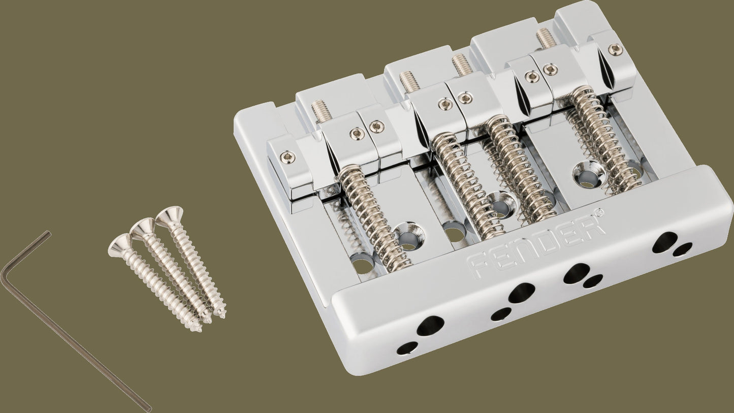 Fender® HiMassTM String-Through 4-String Bass Bridge Assembly With Brass Saddles