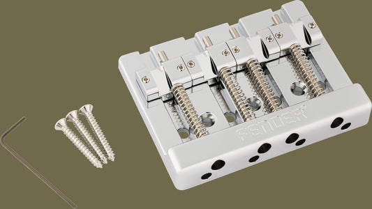 Fender® HiMassTM String-Through 4-String Bass Bridge Assembly With Brass Saddles