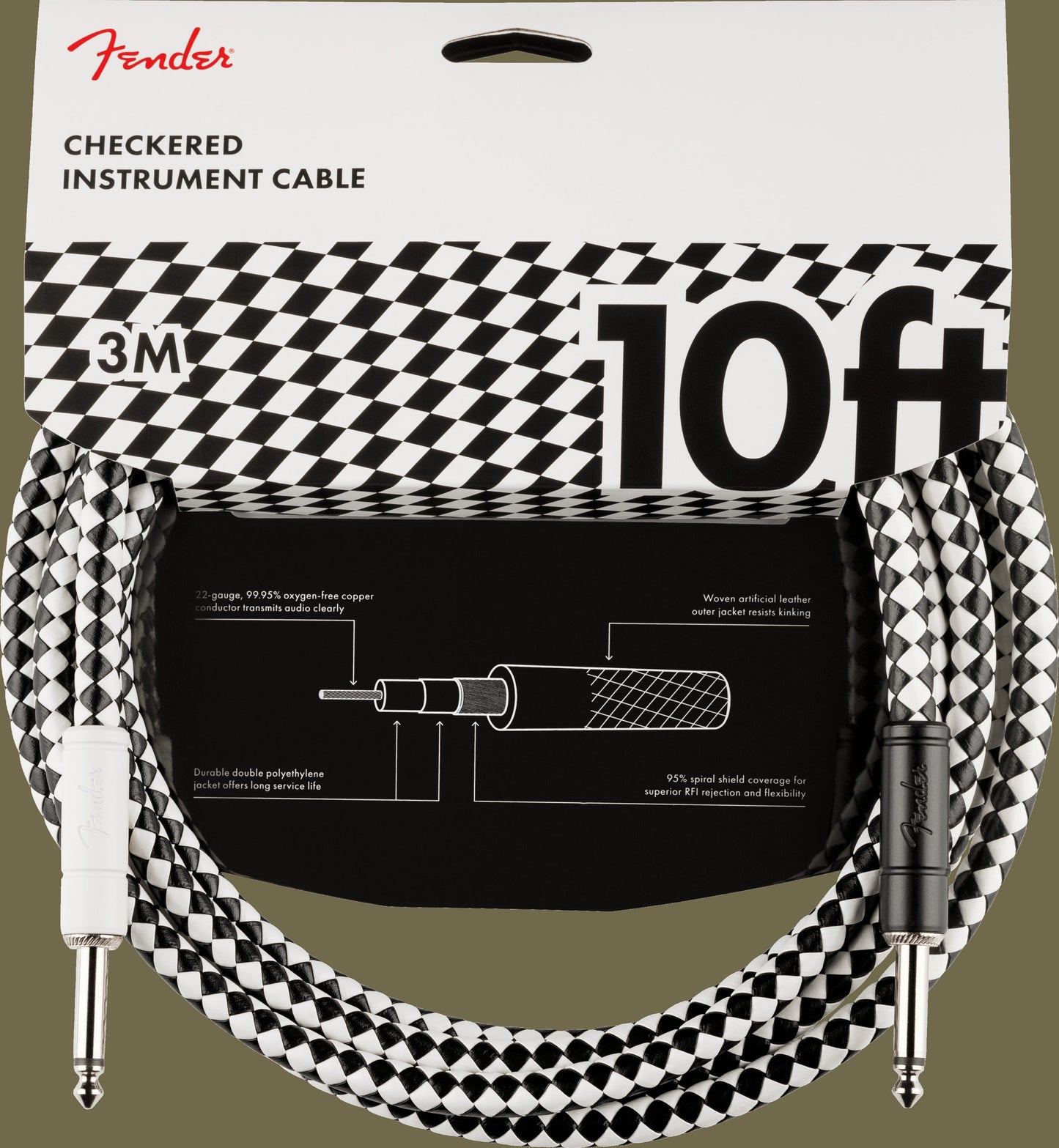 Pro 10' Checkboard Instrument Cable
