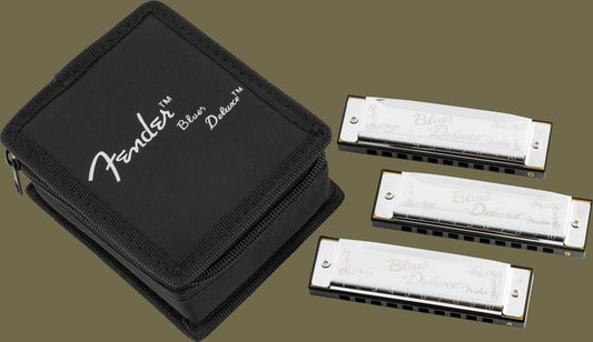 Blues Deluxe Harmonicas - 3 Pack with Case