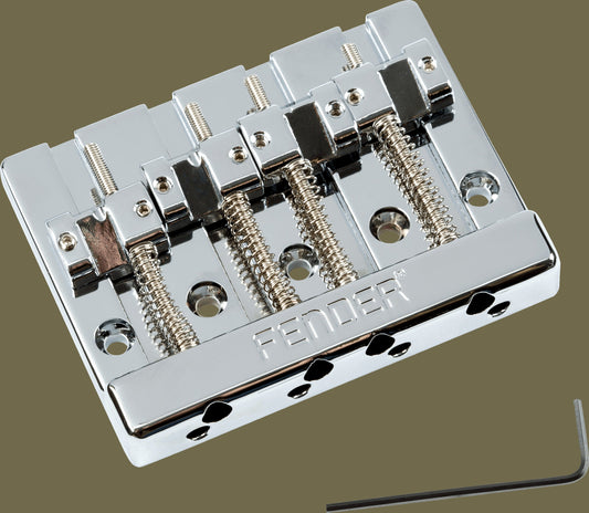 Fender® HiMassTM 4-String Bass Bridge Assembly With Brass Saddles