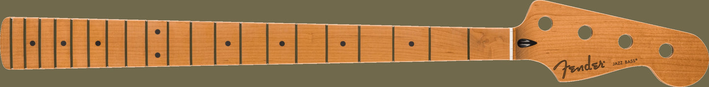 Satin Roasted Maple Jazz Bass® Neck, 20 Jumbo Frets, 12", Maple, Flat Oval Shape