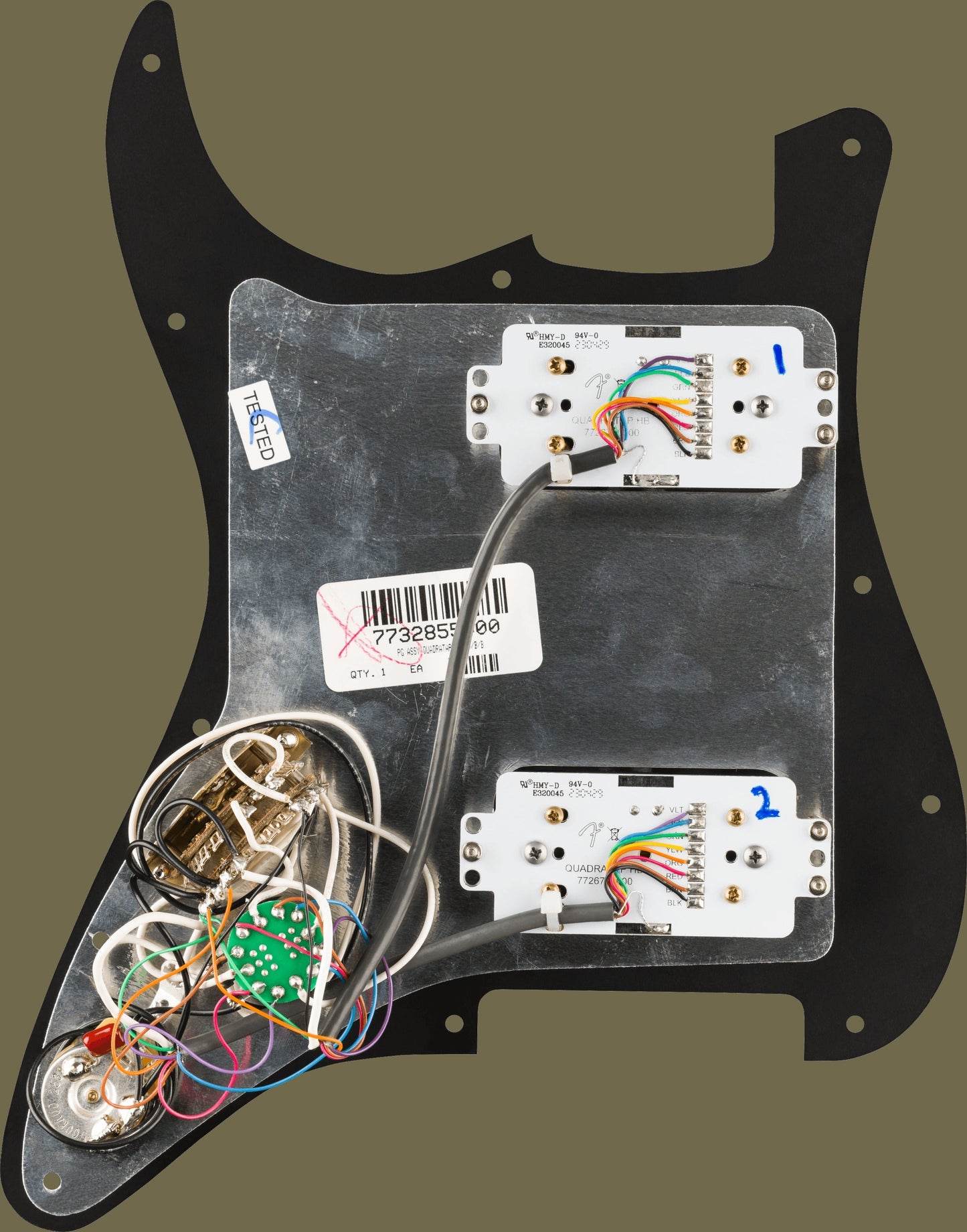 Pre-Wired Strat® Pickguard, Quadra TapTM HH