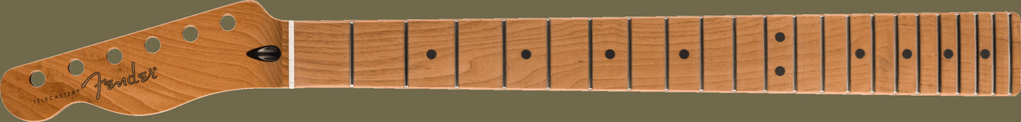 Satin Roasted Maple Telecaster LH Neck, 22 Jumbo Frets, 12", Maple, Flat Oval Shape