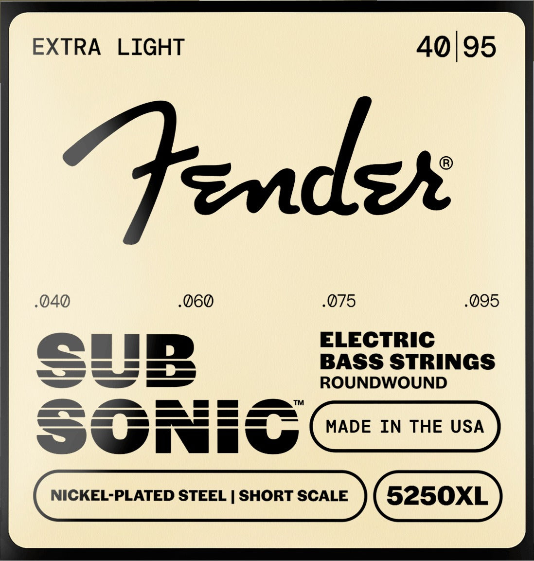 SubSonicTM 5250 Short Scale Nickel-Plated Steel Bass strings
