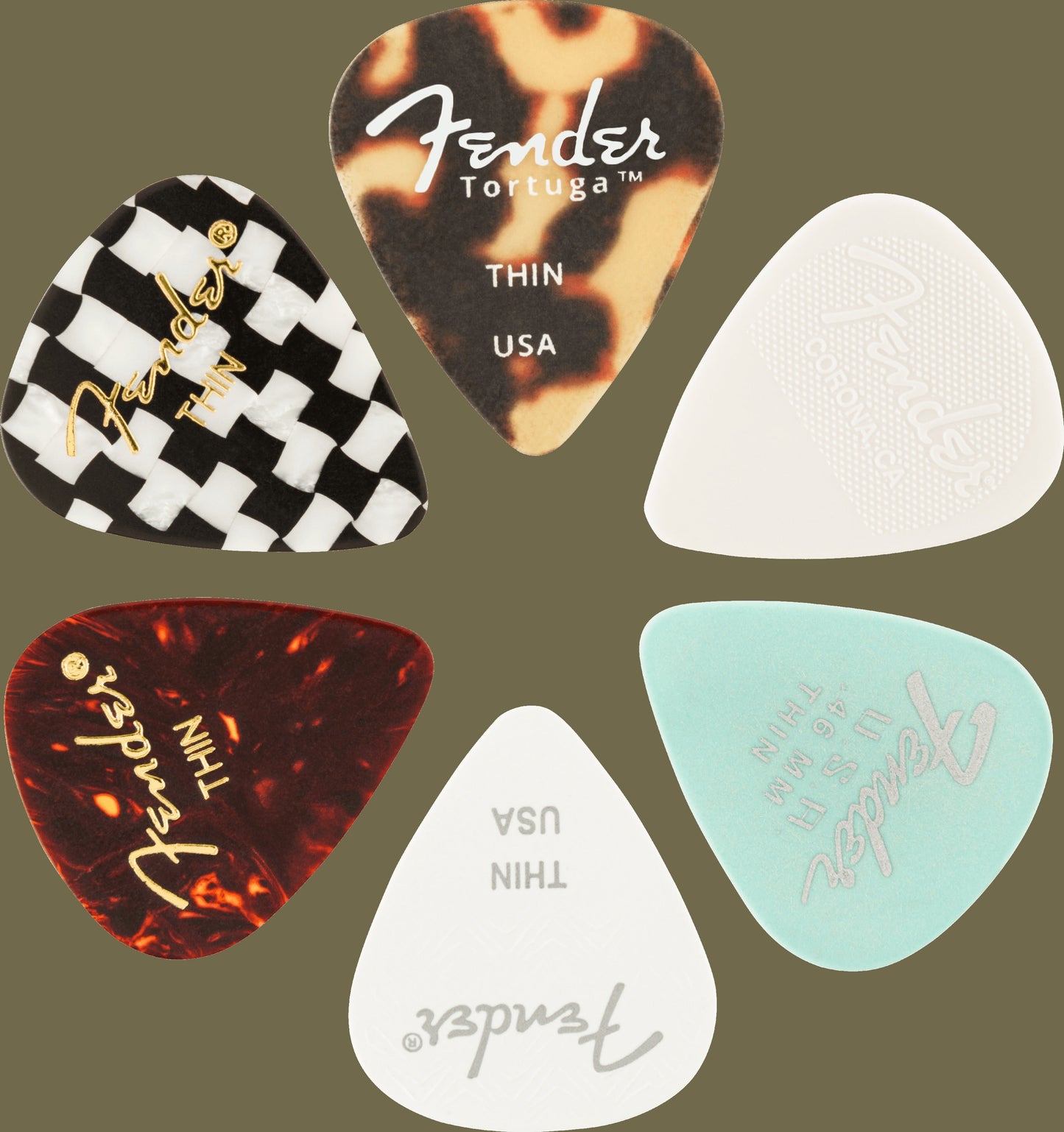 Material Medley Picks, 351 Shape - 6 Pack