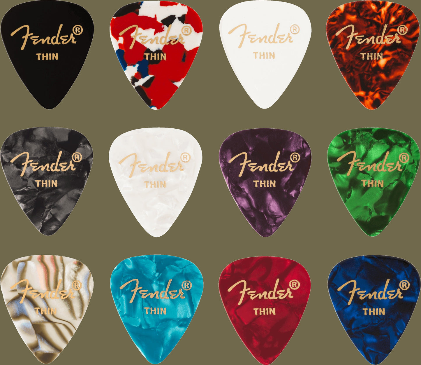 Celluloid Medley Picks, 351 Shape - 12 Pack