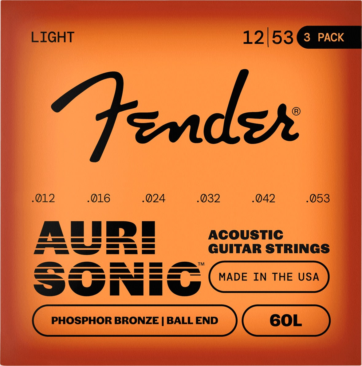 AuriSonicTM 60 Phosphor Bronze Acoustic Guitar Strings (3-Pack)