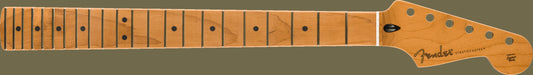 Satin Roasted Maple Stratocaster Neck, 22 Jumbo Frets, 12", Flat Oval Shape