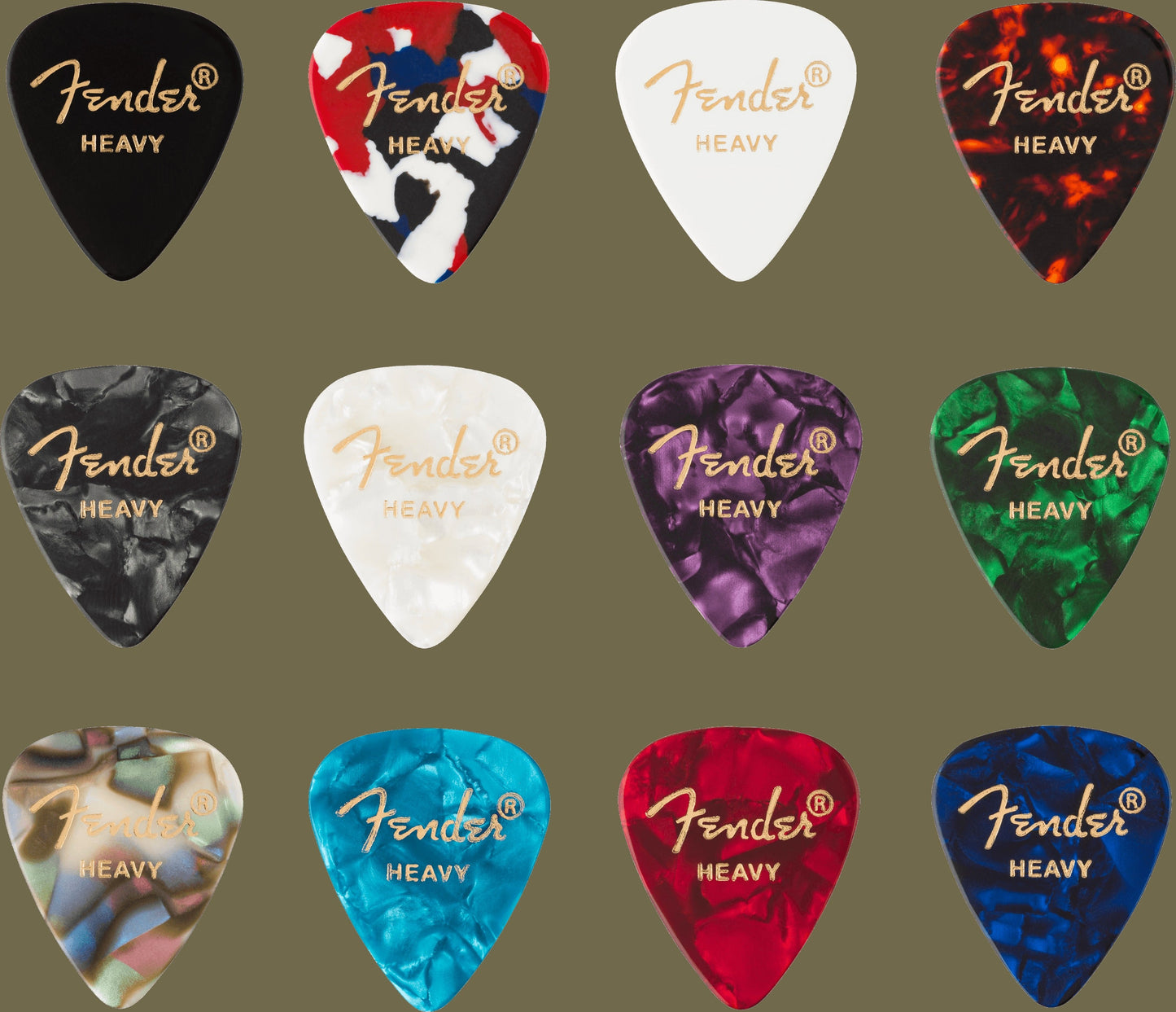 Celluloid Medley Picks, 351 Shape - 12 Pack