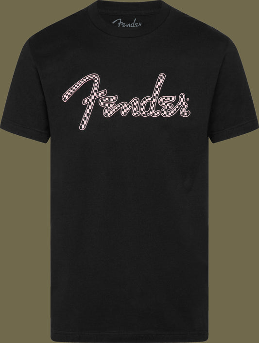Fender® Spaghetti Logo Wavy Checker Tee, Pink Checker