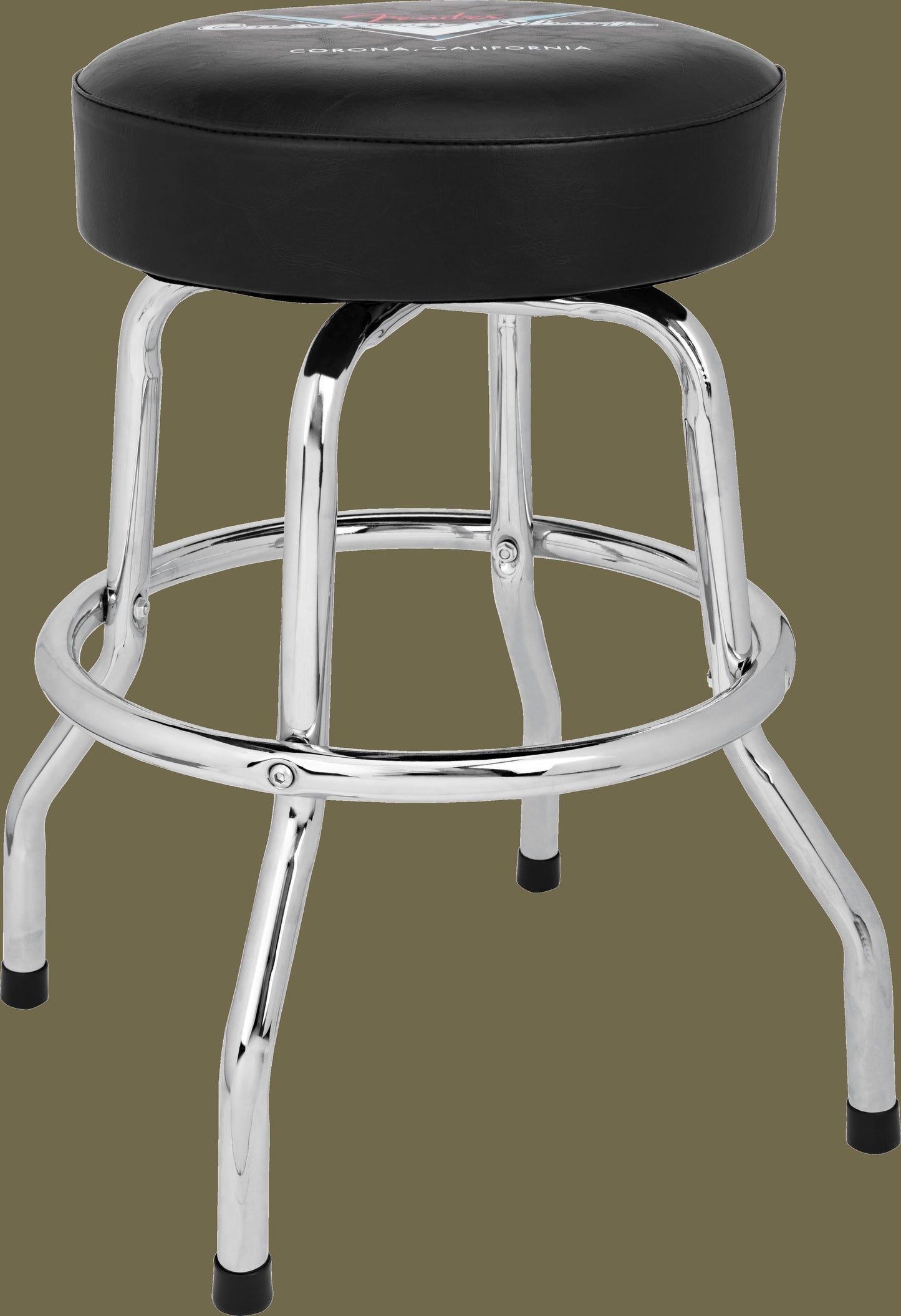 Fender® Custom Shop Chevron Logo Barstool, Black/Chrome