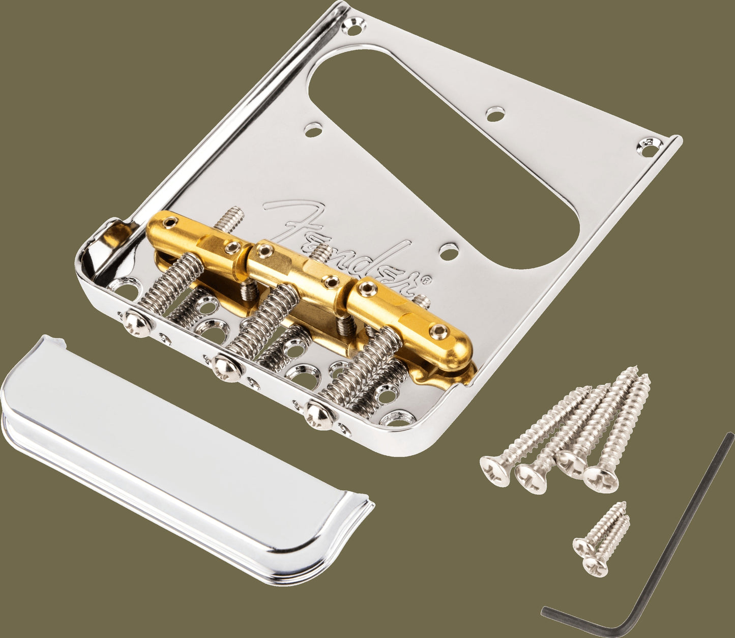 3-Saddle Top-Load/String-Through Tele® Bridge with Compensated Brass "Bullet" Saddles