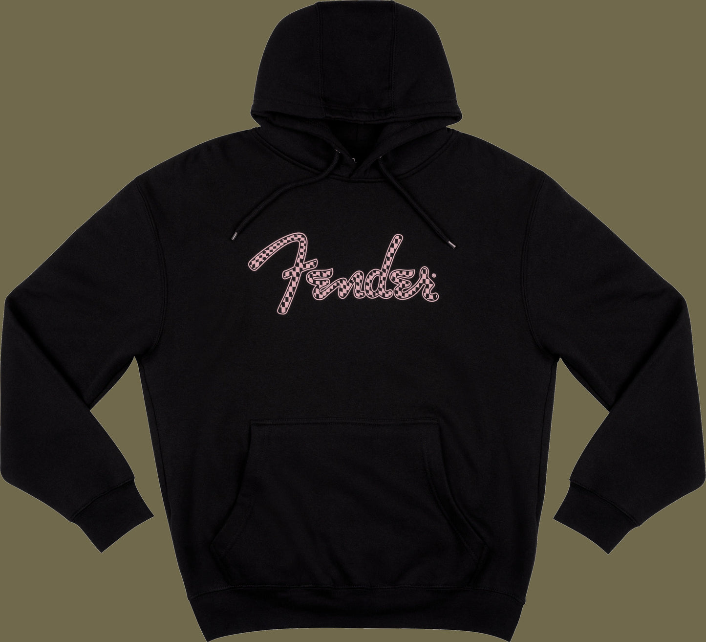 Fender® Spaghetti Logo Wavy Checker Hoodie, Pink Checker