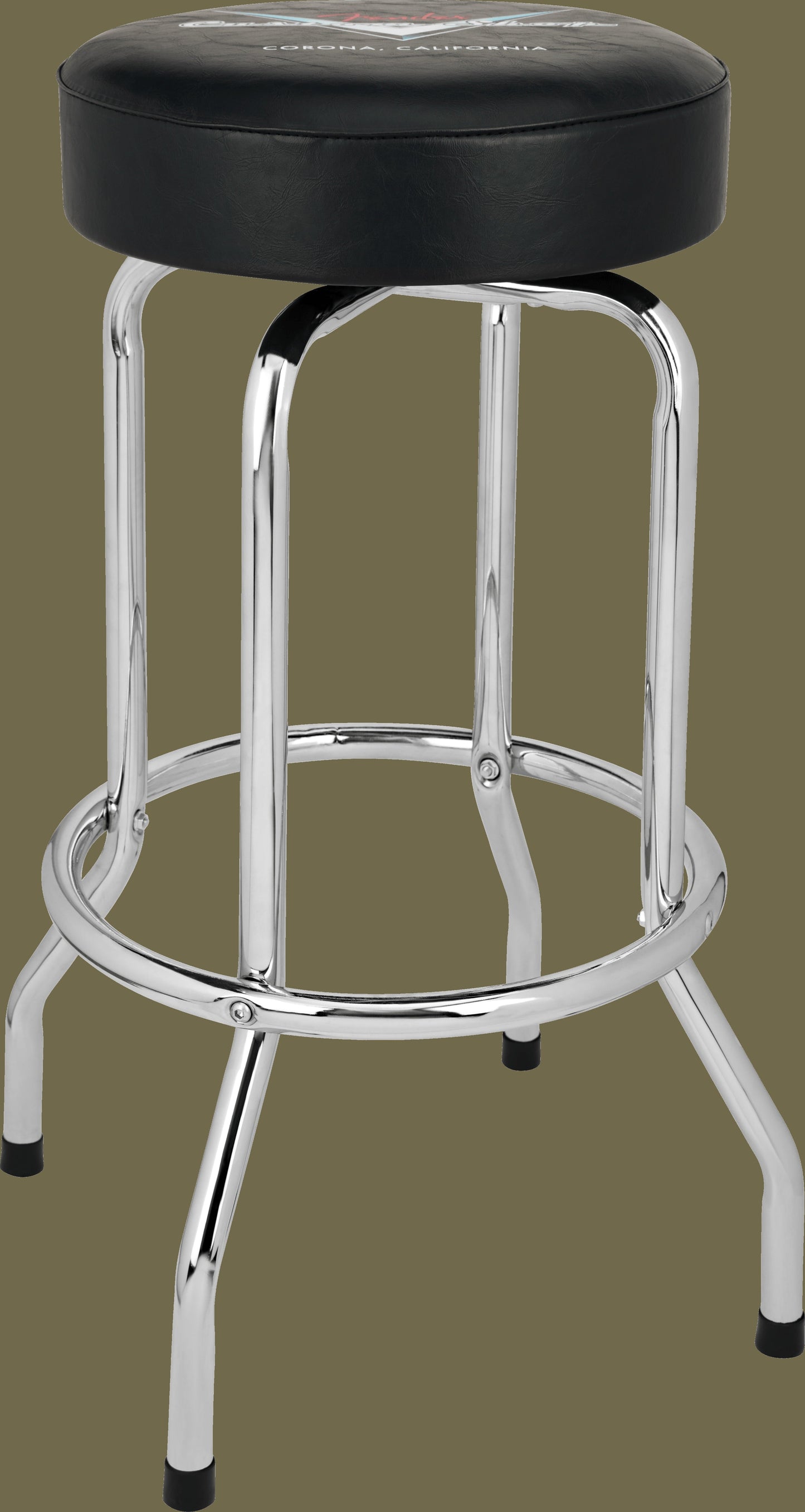 Fender® Custom Shop Chevron Logo Barstool, Black/Chrome