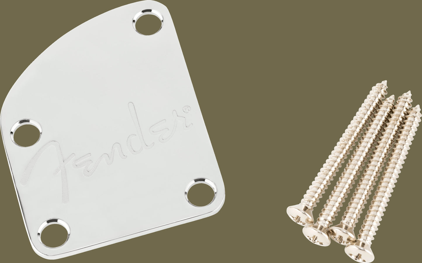 Countoured Heel Neck Plate w/Spaghetti Logo, Chrome